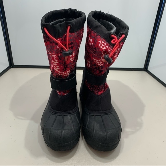 Columbia Girls Powderbug Plus II Boots Size 6 Pink Geometric BY1327-010 - Picture 1 of 8
